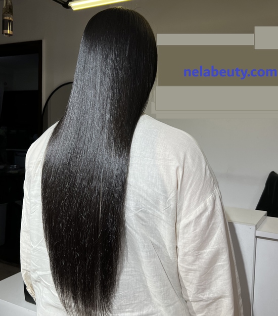کراتین مو صافی مو بلند در کلینیک تخصصی صافی مو نلا بیوتی